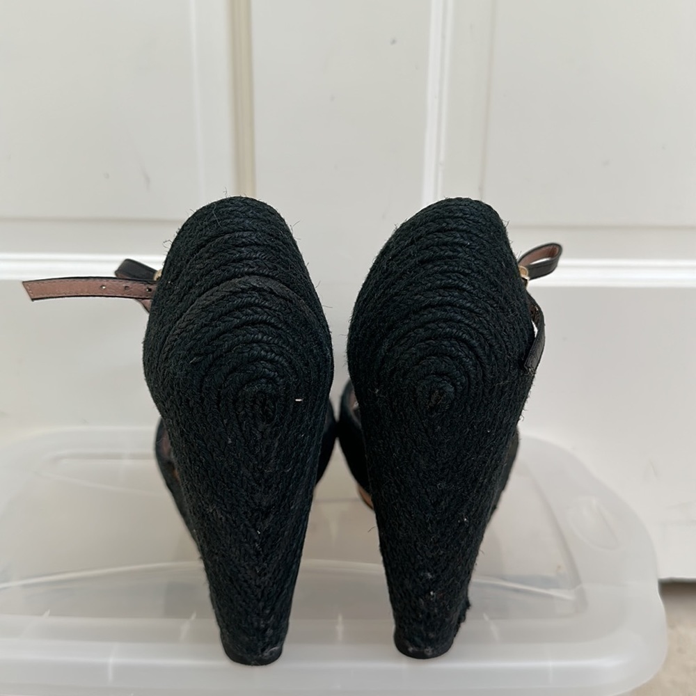 Emporia Armani wooden wedges. Black size 39 1/2​​​​​​​​​​​​​​​ - Picture 5 of 8
